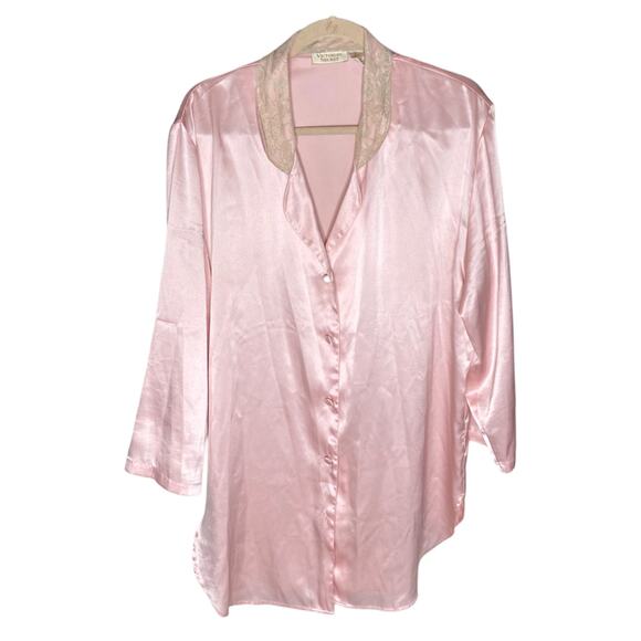 90's Vintage Victoria's Secret Oversized Sleep Shirt with Lace collar size M/L - Picture 1 of 4